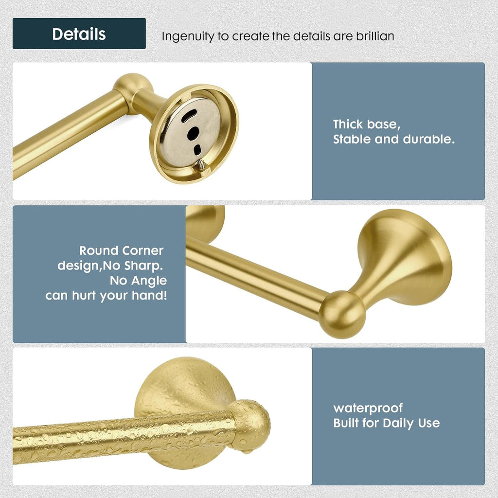 Hand Towel Bar Hand Towel Holder for Bathroom Brushed Gold