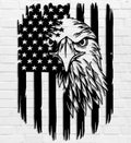Benziso American Eagle Metal Wall Art Patriotic Decor American Flag Wall Decor Fourth of July Decorations for Home Office Living Room Indoor Outdoor (Black 11.2 x 16.6 In)