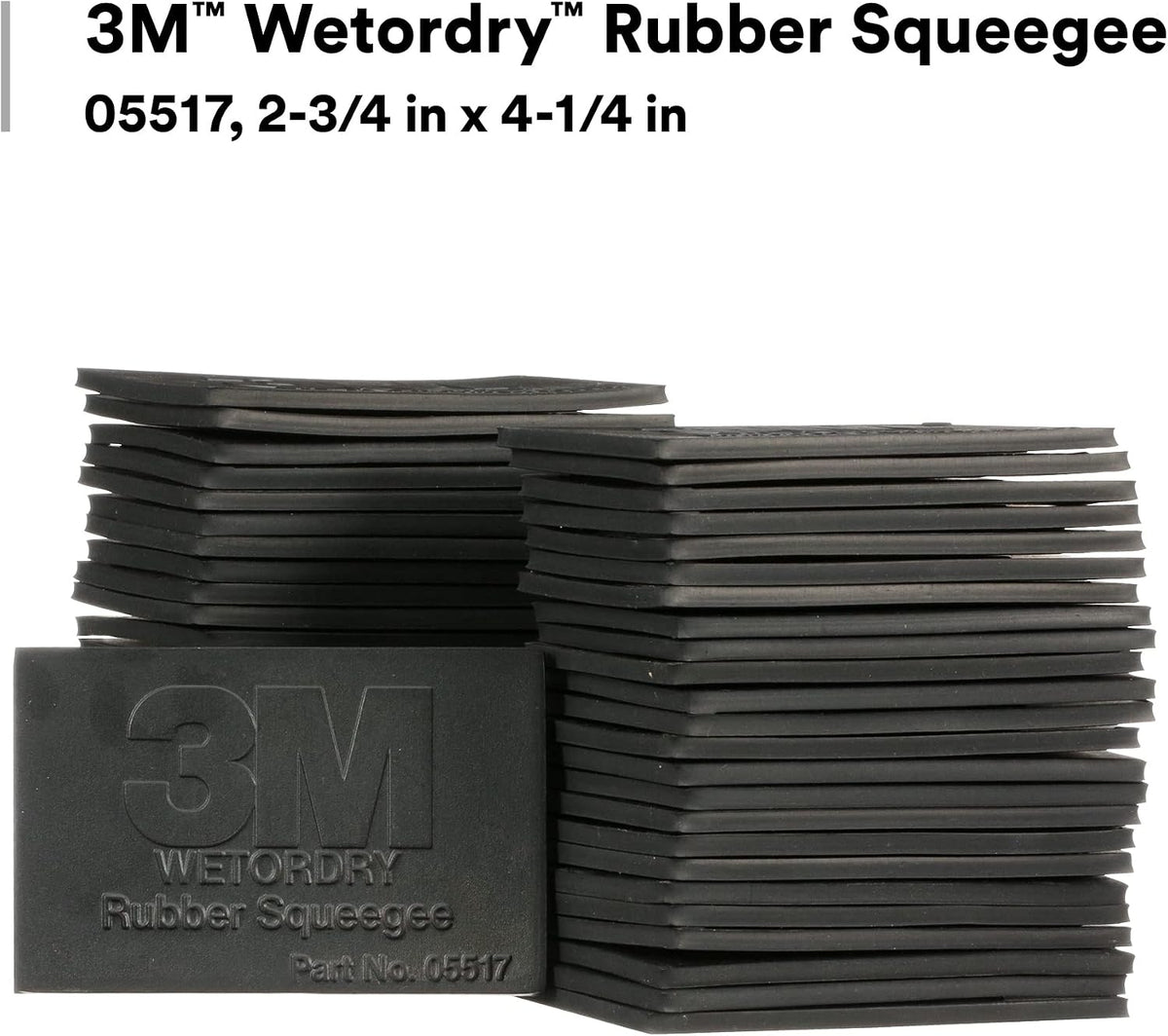 3M Wetordry Rubber Squeegee 05517, 2-3/4 in x 4-1/4 in, Comfort Fit