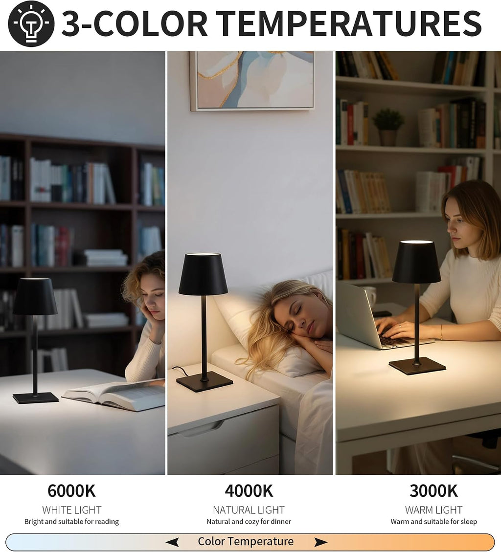 AIHYING 2026 Upgraded 2 Pack Cordless Rechargeable LED Table Lamp with Dimmer 5000mAh Battery Operated Portable Night Light Mother's Day Idea for Mom,Patio Balcony,Outdoor Bedroom