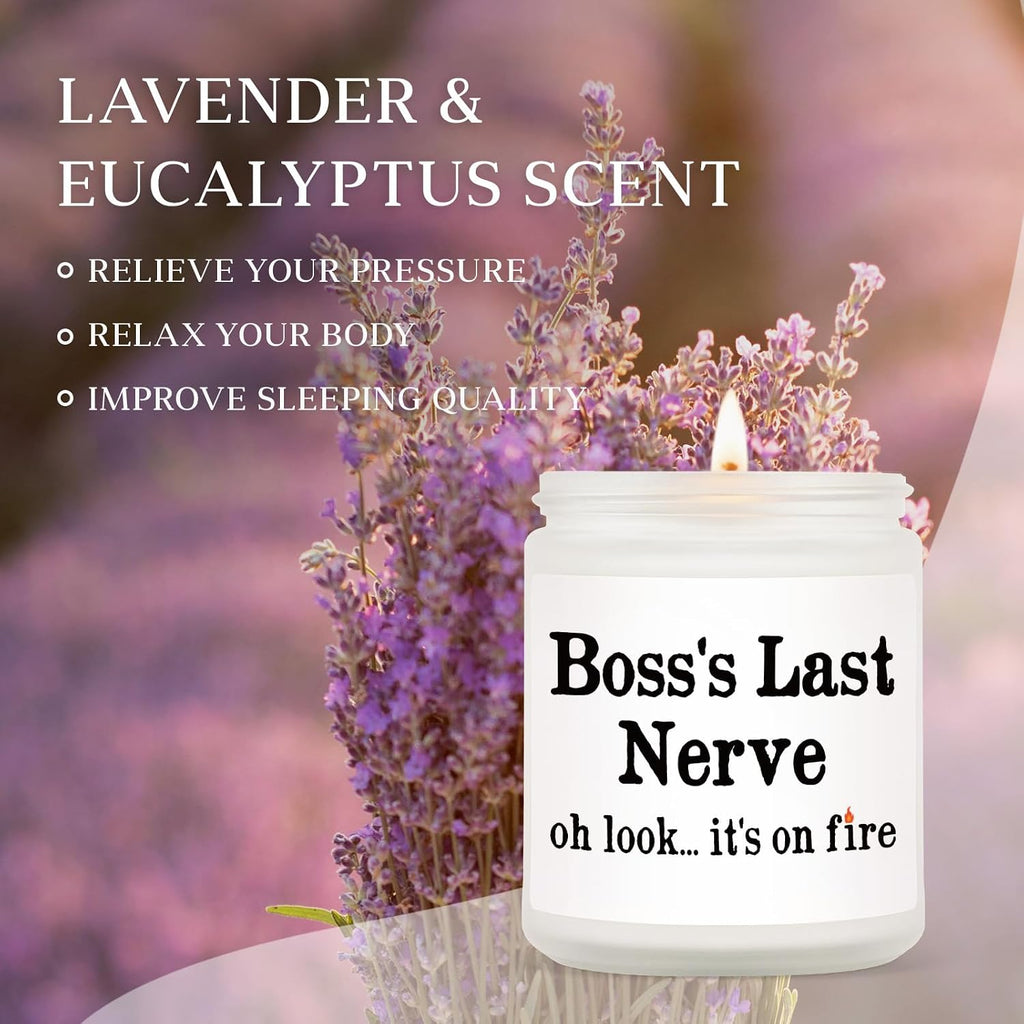 Funny Boss Gifts for Women Men- Handmade Lavender Soy Wax Candle