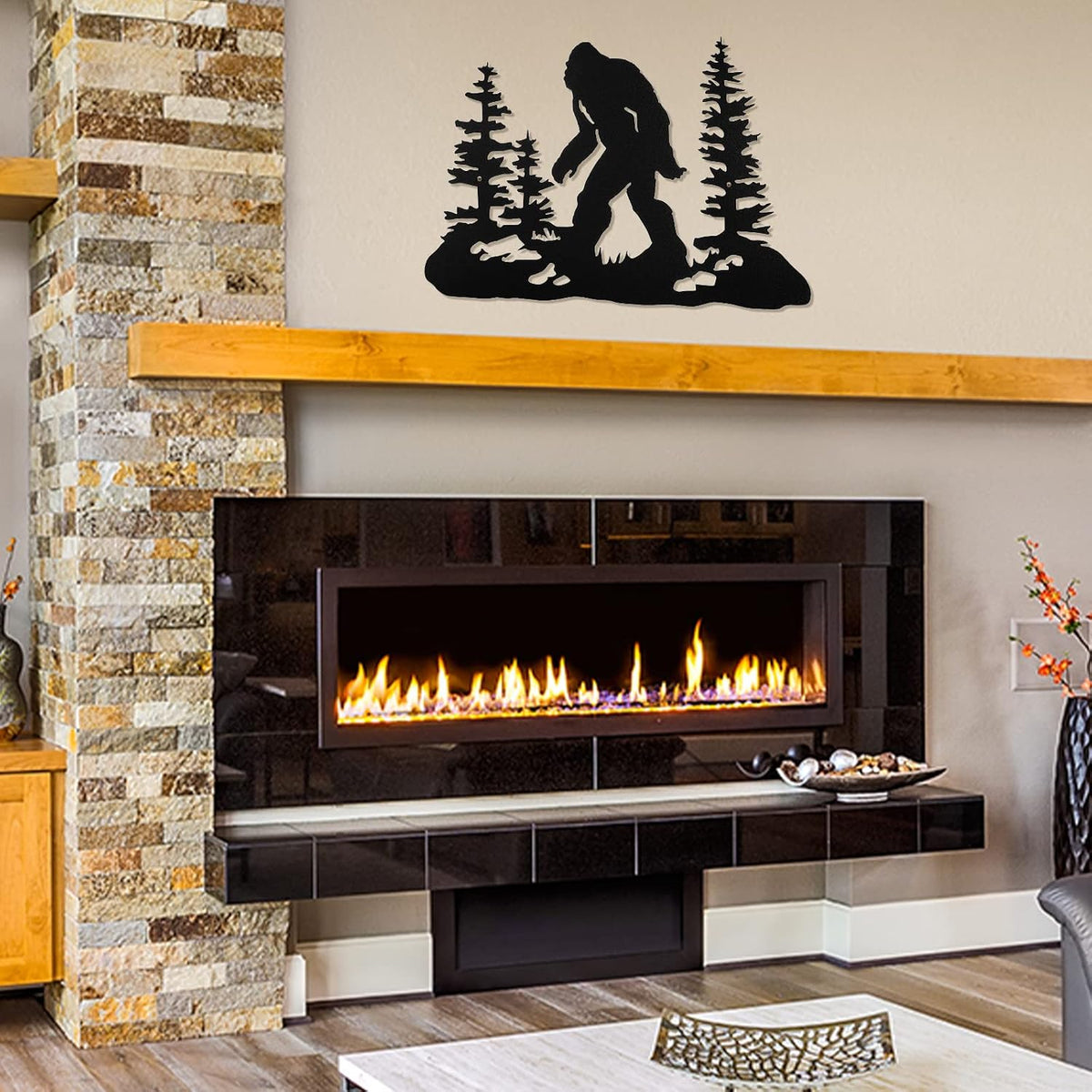 Demissle Big Foot Sasquatch Gift Bigfoot Wall Art Yard Decor, Black