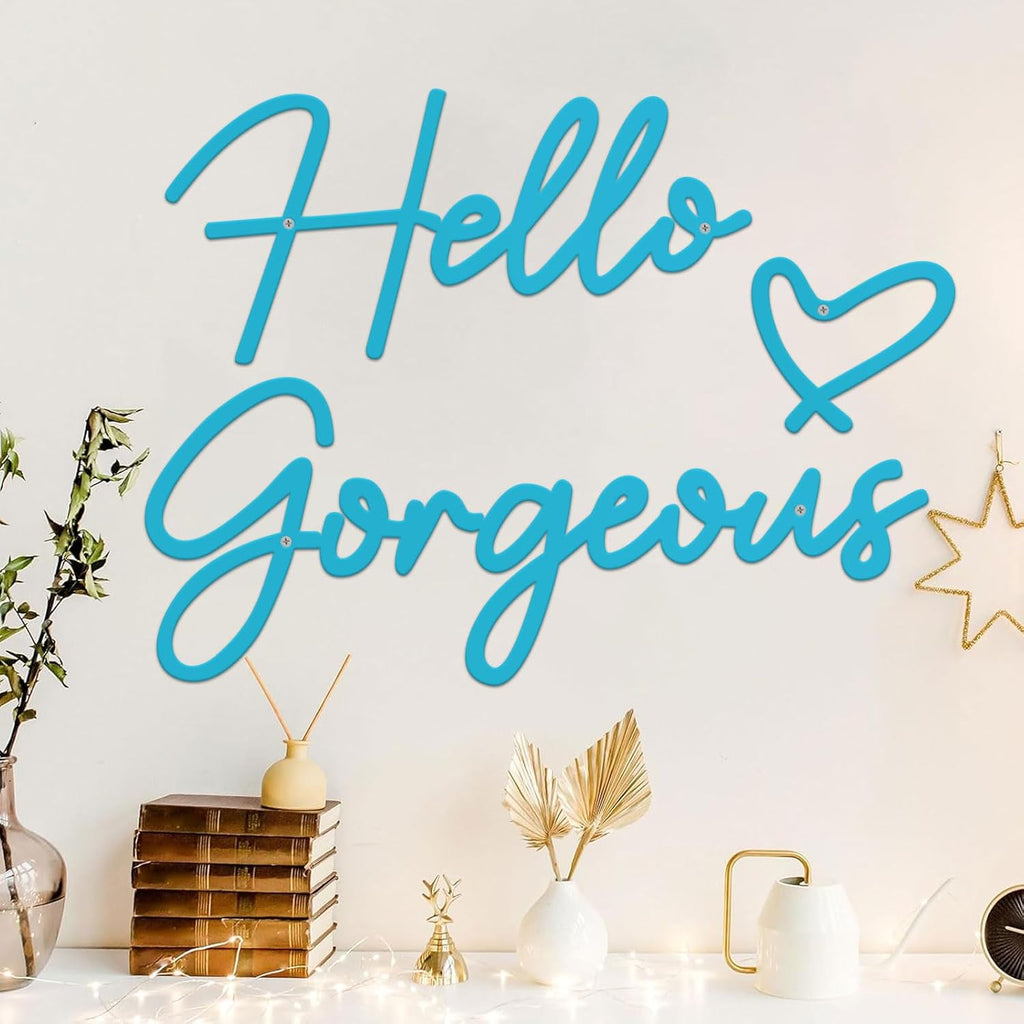 Metal Hello Gorgeous Wall Art Modern Farmhouse Wall Decor Signs