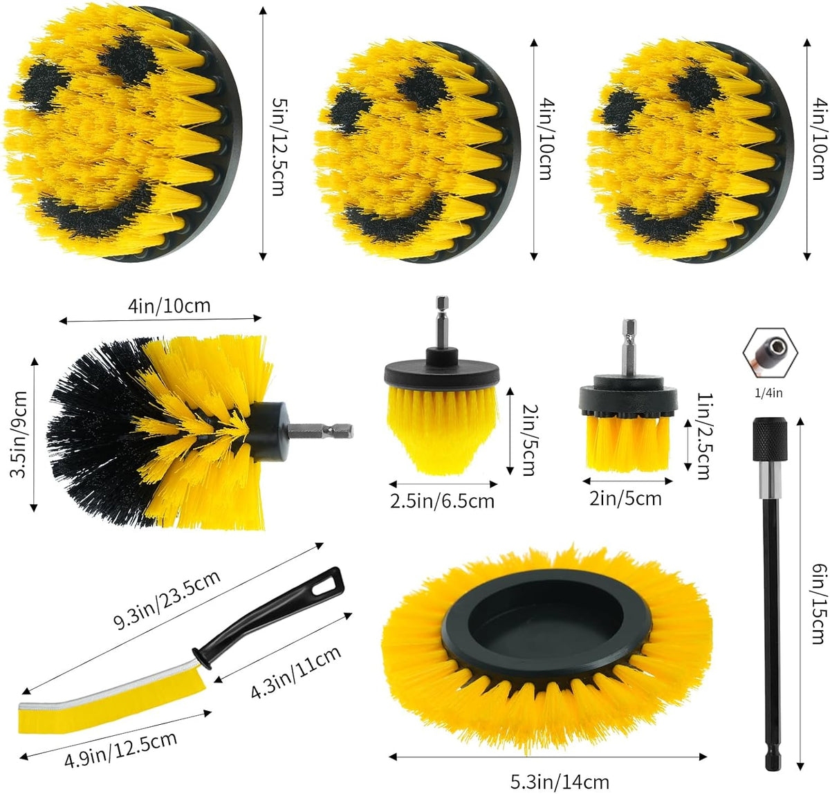 10 Pcs Drill Brush Attachment Set, Drill Scrubber Brush Kit