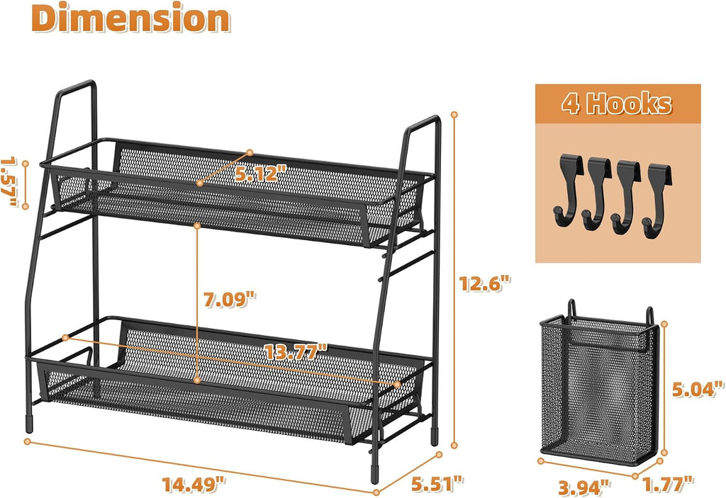 VITVITI 2 Tier Bathroom Countertop Organizer, Vanity Storage Shelf, Black