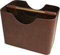 deco 79 Leather Magazine Holder, Basket 16" x 10" x 12", Brown