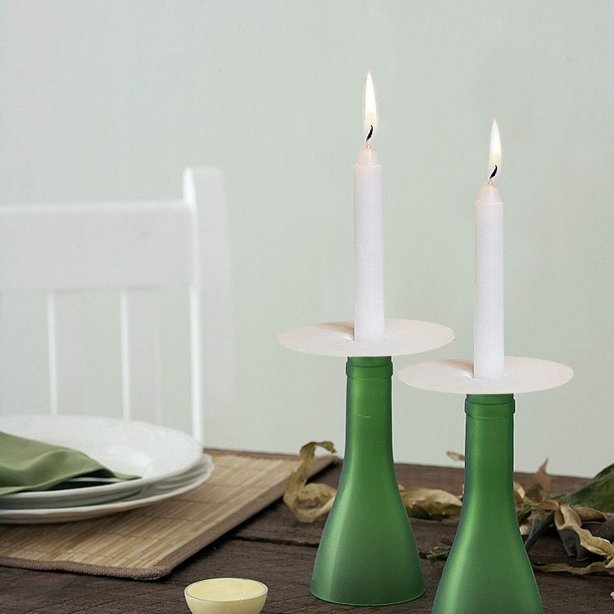 Onebird 200 White Taper Candles, Smokeless and Odorless, Handheld Drip Guard, 0.5 inch x 5 inch, Church for Prayers, Vigils, Memorial Services, Religion