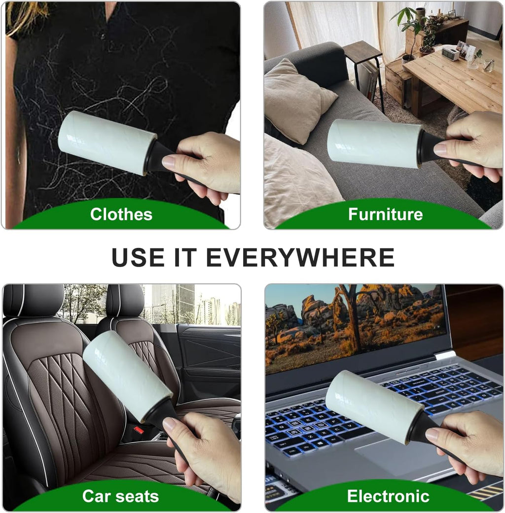 Lint Rollers for Pet Hair Extra Sticky, Lint Remover for Clothes, Clean The Hair on Sheeets Couch Furniture and Carpet,Dog lint Roller, 600 Sheets 2 Handles with 6 Rollers
