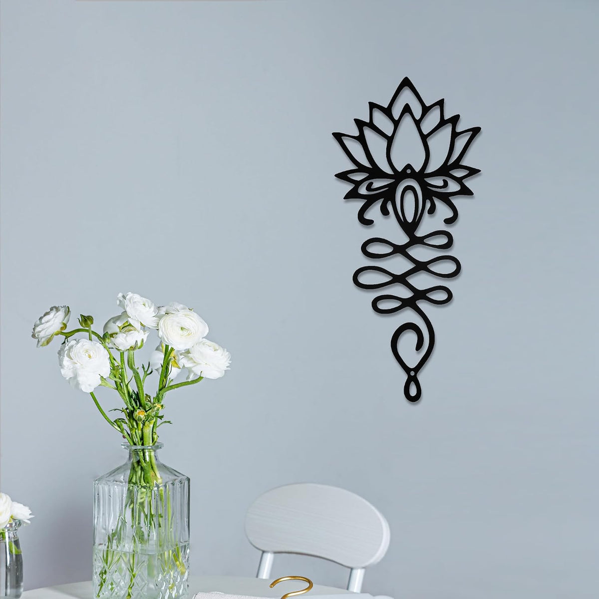Xedatric Lotus Flower Wall Decor Black Metal Yoga Wall Art with Lotus