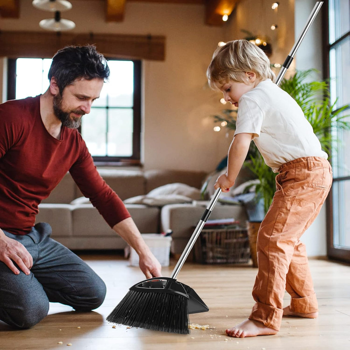 Heavy-Duty Metal Dust Pan-10”Wide Handheld Angled Dustpan with Grip Handle