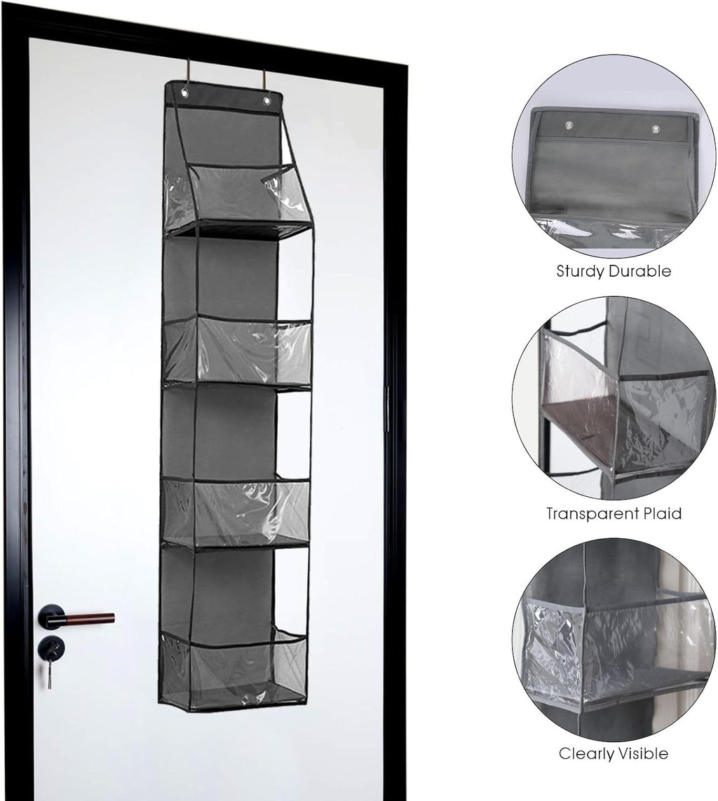 4-Shelf Over the Door Storage Hanging Closet Organizer (Grey)