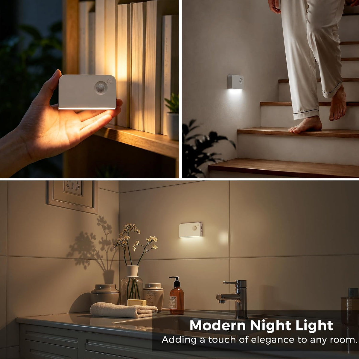L LOHAS LED Motion Sensor Night Light, Stair Lights Indoor, 1000mAh, 6 Pack