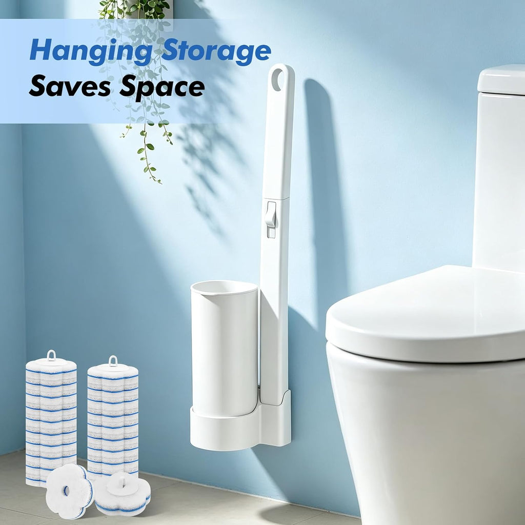 SetSail Disposable Toilet Brush for Bathroom Cleaning, 32 Replacement,White