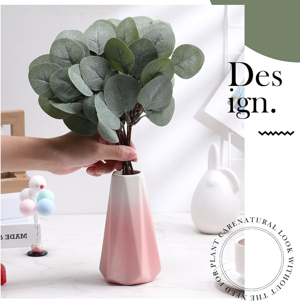 Taiyin 120 Pieces Artificial Eucalyptus Leaves Set Greenery Eucalyptus Stem