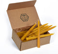100% Pure Beeswax Taper Candles - All-Natural Handmade Decorative & Dipped Smokeless Unscented Candles for Christmas, Advent, and Hanukkah, Natural Yellow, 8.5 Inches, 24 Candle Set, by BeeTheLight