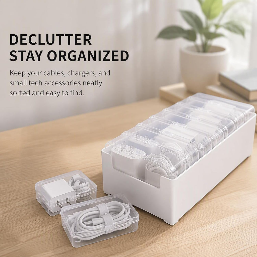 Cable Management Kit - Cable Storage Box - Cable Clips - Cable Ties