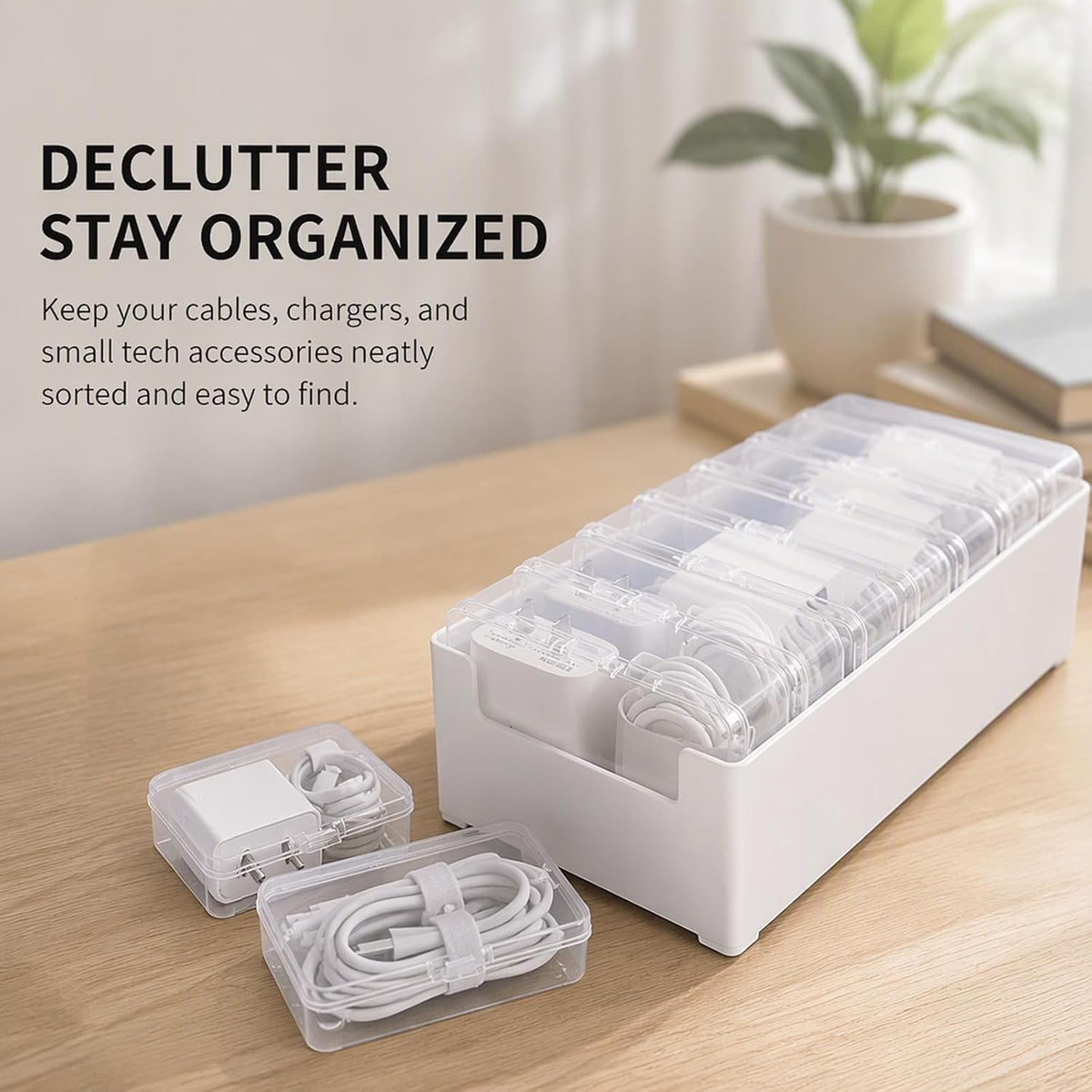 Cable Management Kit - Cable Storage Box - Cable Clips - Cable Ties