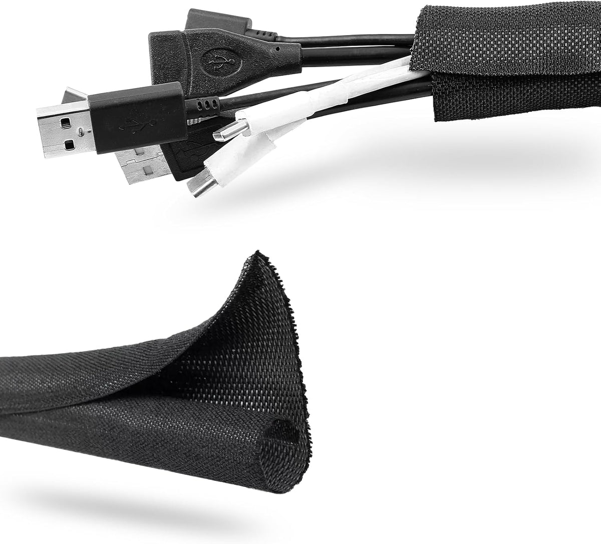 10ft 3/4 Inch Cable Sleeve, Split Wire Loom, Polyethylene