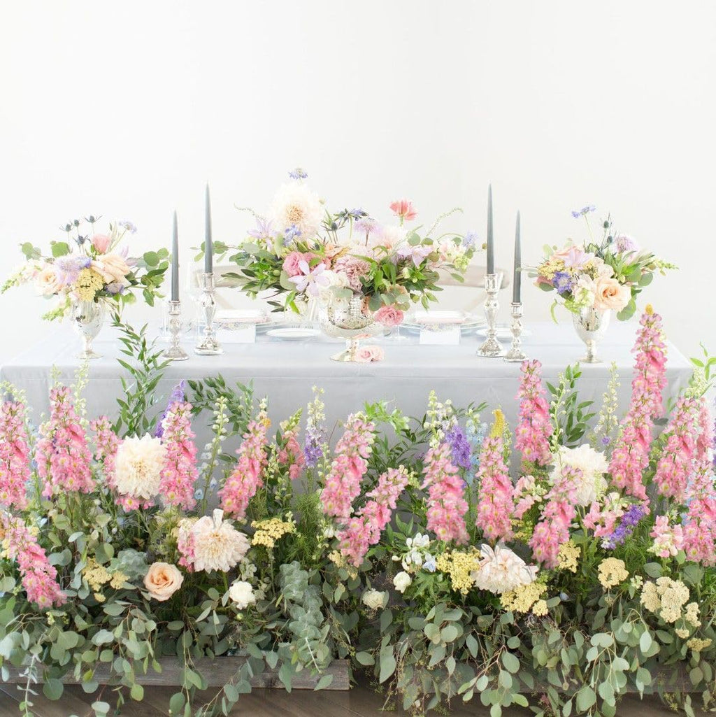 5PCS Delphinium Artificial Flowers 39" Pink Flowers Faux Delphinium Stems for Tall Vase Home Wedding Table Decor(Pink)