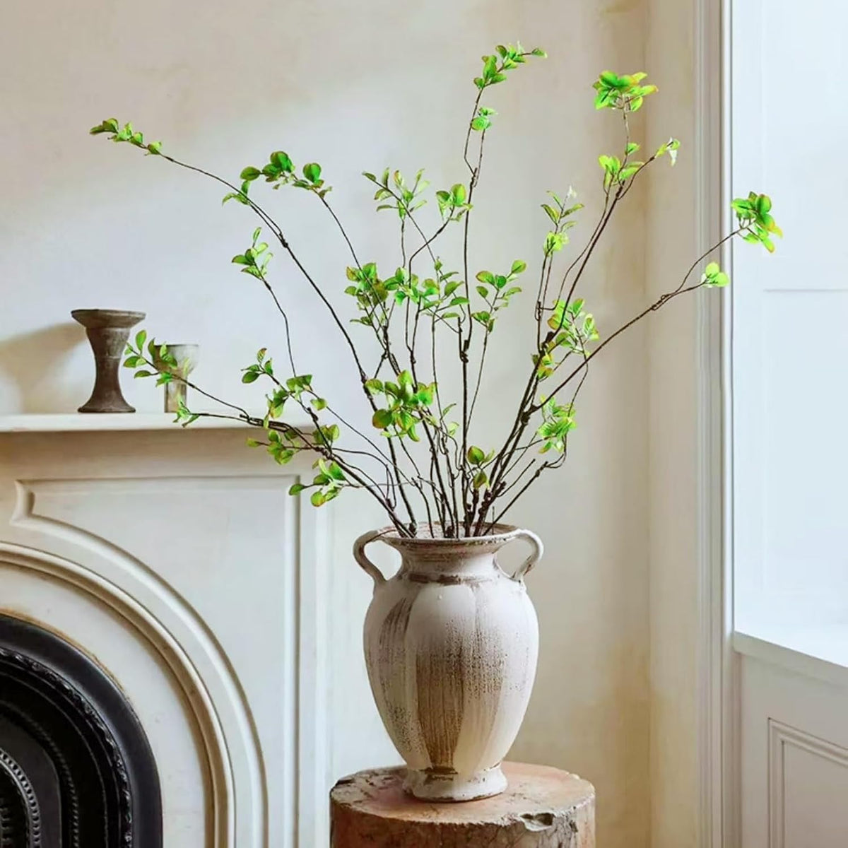 5 Pcs Artificial Ficus Branches Faux Eucalyptus Stems, 47.2 Inch Fake Greenery Stems Realistic Touch Faux Branches for Vase for Office Home Wedding Vase Filler Decoration