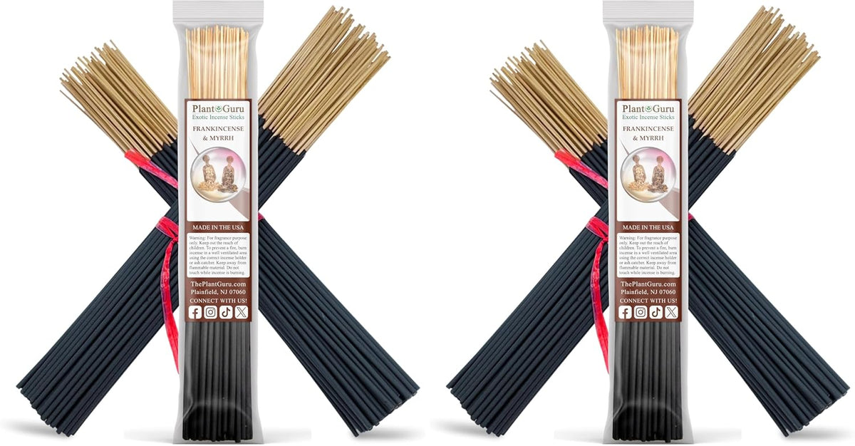 Frankincense and Myrrh Exotic Incense Sticks 11 Inch - Bulk 1 Bundle 85 to 100 Sticks - Natural 11" Long Lasting Aroma that Burns for 45 to 60 Minutes. (Pack of 2)