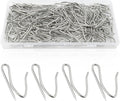 100 Pack Metal Curtain Hooks Stainless Steel Drapery Pins for Pinch Pleat Curtains Pin-On Drapery Hook for Window Curtain Door Curtain Shower Curtain Curtain Pin for Drapes with Clear Box (Silver)