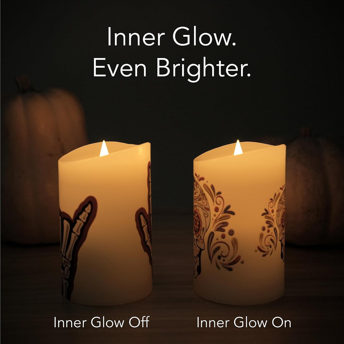 Halloween Flameless LED Candles with Remote Control, 3"x 5"Battery Operated Pillar Real Wax with Timer for Halloween Decorations, Ghost House Candle