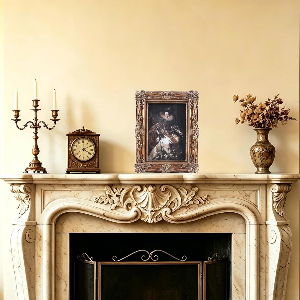 5x7 Vintage Picture Frames Ornate Bronze Antique Picture Frames 5x7 photo frame with Front Glass for Wall Hanging and Tabletop Unique Home Decor Wall Decor Living Room Victorian Style