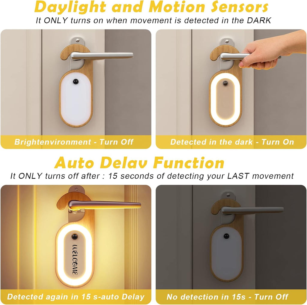 Rechargeable Motion Sensor Night Light Indoor, Wireless Door Light