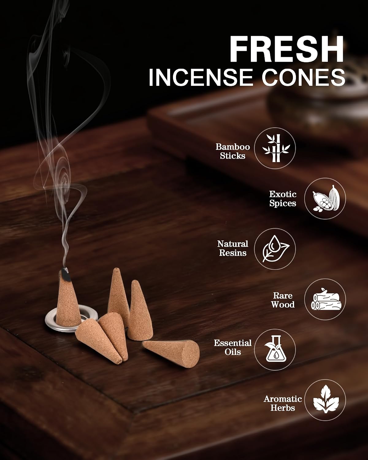 Cozy Christmas Incense Cones 80 pcs - Christmas Incense for a Warm & Inviting Home