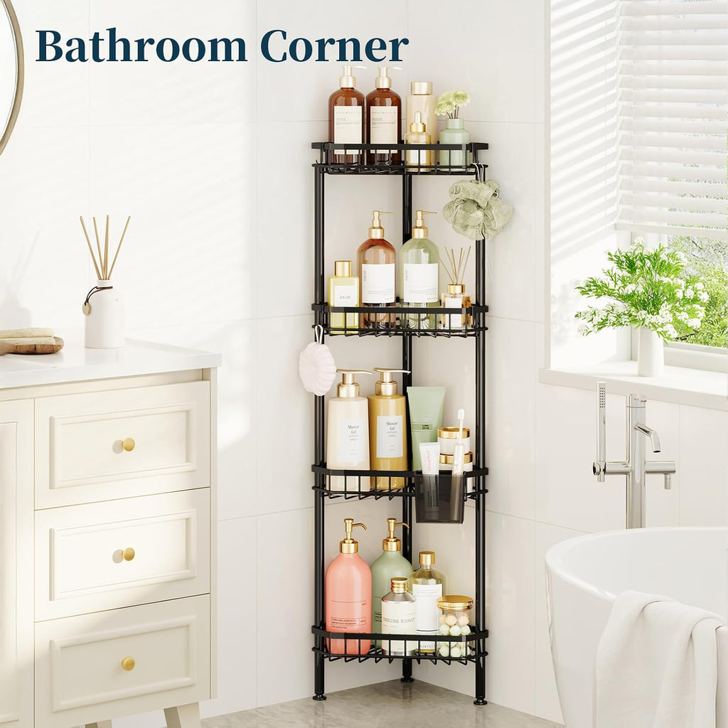 Consumest Corner Shower Caddy Stand - Rustproof Bathroom Organizer&Storage