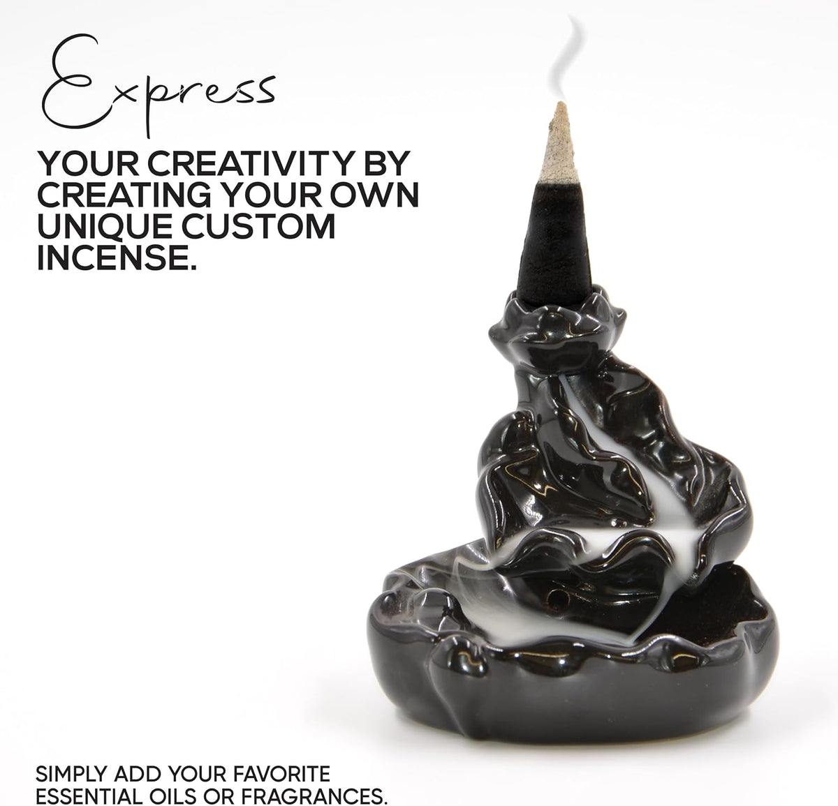 100 Unscented Charcoal Incense Cones 2" BACKFLOW - 100% Natural Blanks - Great for DIY Aromatherapy Incense Making, Waterfall Burner and Holder