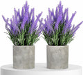 HappyFiller Fake Flowers Purple Artificial Lavender Bunches Faux Plants for Window Patio,Rustic Farmhouse, Wedding Centerpieces,Indoor Decorations,Home Vase Fillers,2 Pack