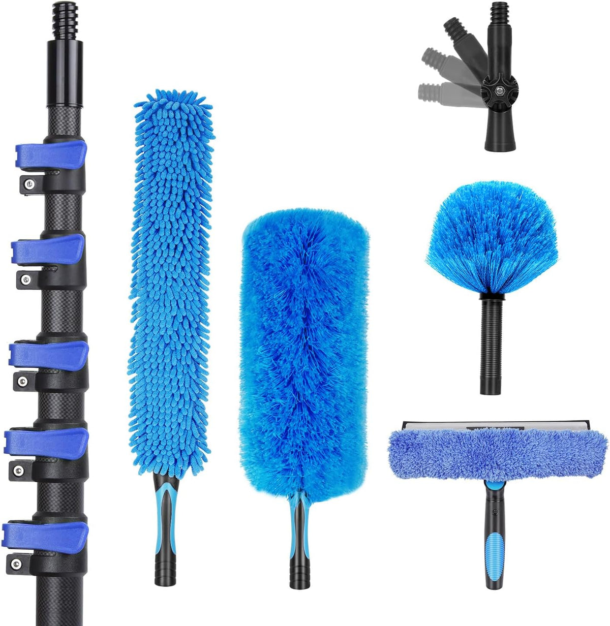 30 Foot High Ceiling Duster Kits with 4.7-24FT Carbon Fiber Extension Pole