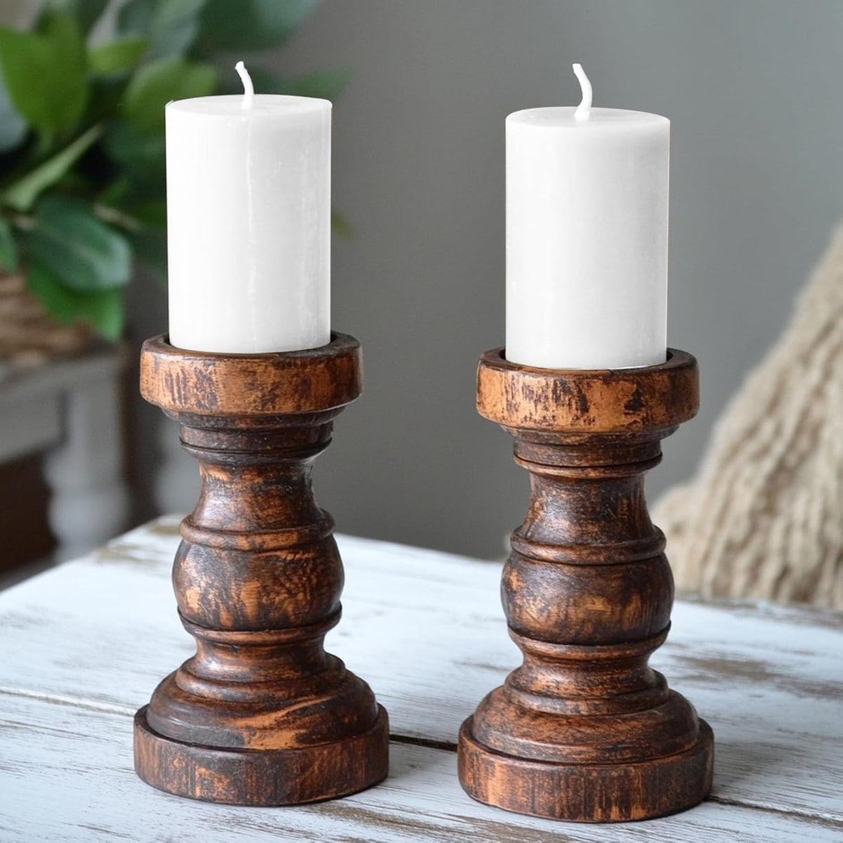 6 Pk 2.75x3.25 White Pillar Candles 40H Unscented Smokeless