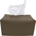 Carrotez Tissue Box Cover, [Refined] Modern PU Leather Rectangular Tissue Box Holder - Decorative Holder/Organizer for Bathroom Vanity Countertop, Night Stands, Office Desk 9.5"X5"X5" - Cocoa Brown