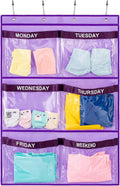 Weekly Clothes Organizer Day of Week School Clothing Storage Hanging Closet Organization for Kids Monday to Weekend (PURPLE)