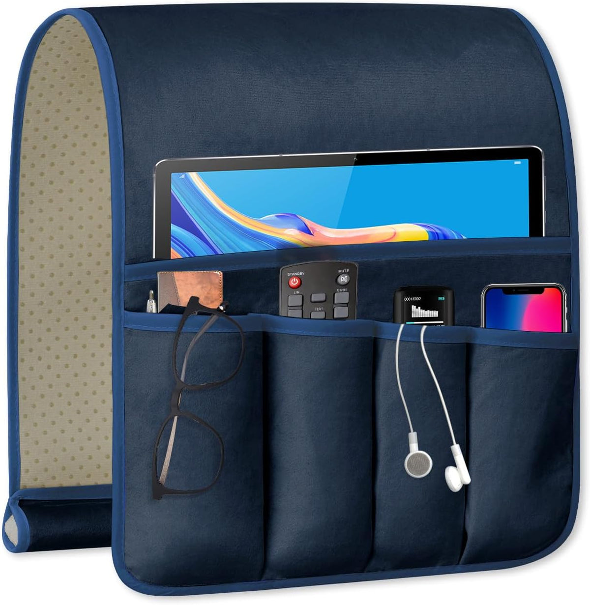 Remote Control Holder for Armchair Caddy, Remote Holder with 5 Pockets