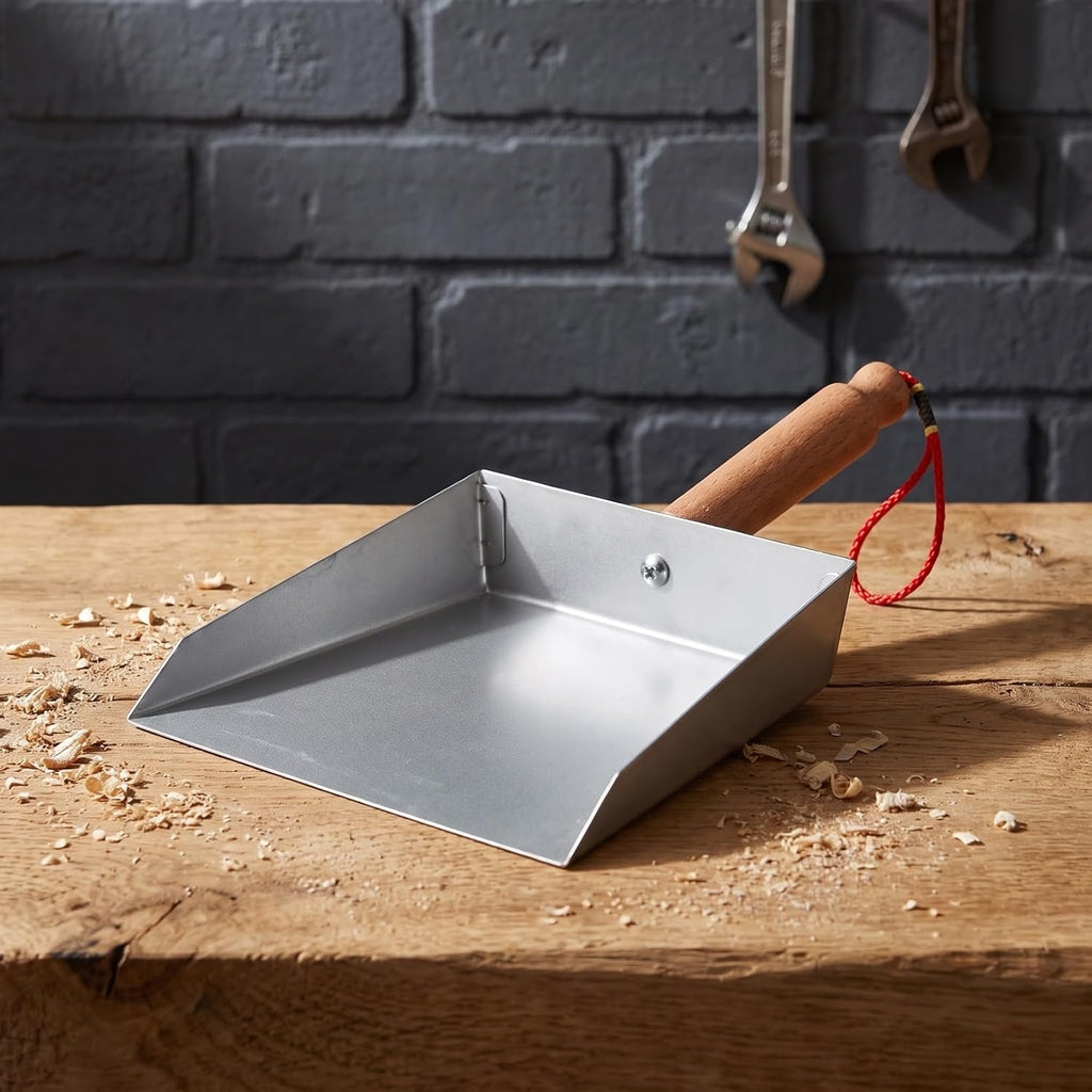 VOSAREA Mini Dustpan Stainless Steel Small Dustpan Portable Short Handle Compact Dust Pan for Workshop Table Desk Key Board