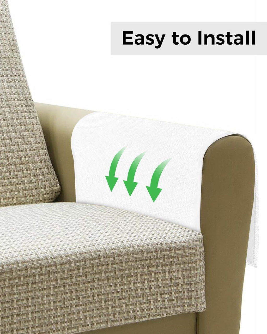Sofa Armrest Organizer Bedside Caddy, White Non Slip Couch Remote Control Holder for Recliner, Pure White Arm Chair Caddy with Pocket for Magazine, Phone, 19.7''x35''