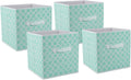DII Non Woven Polyester Storage Bin, Lattice, Aqua, Small Set of 4