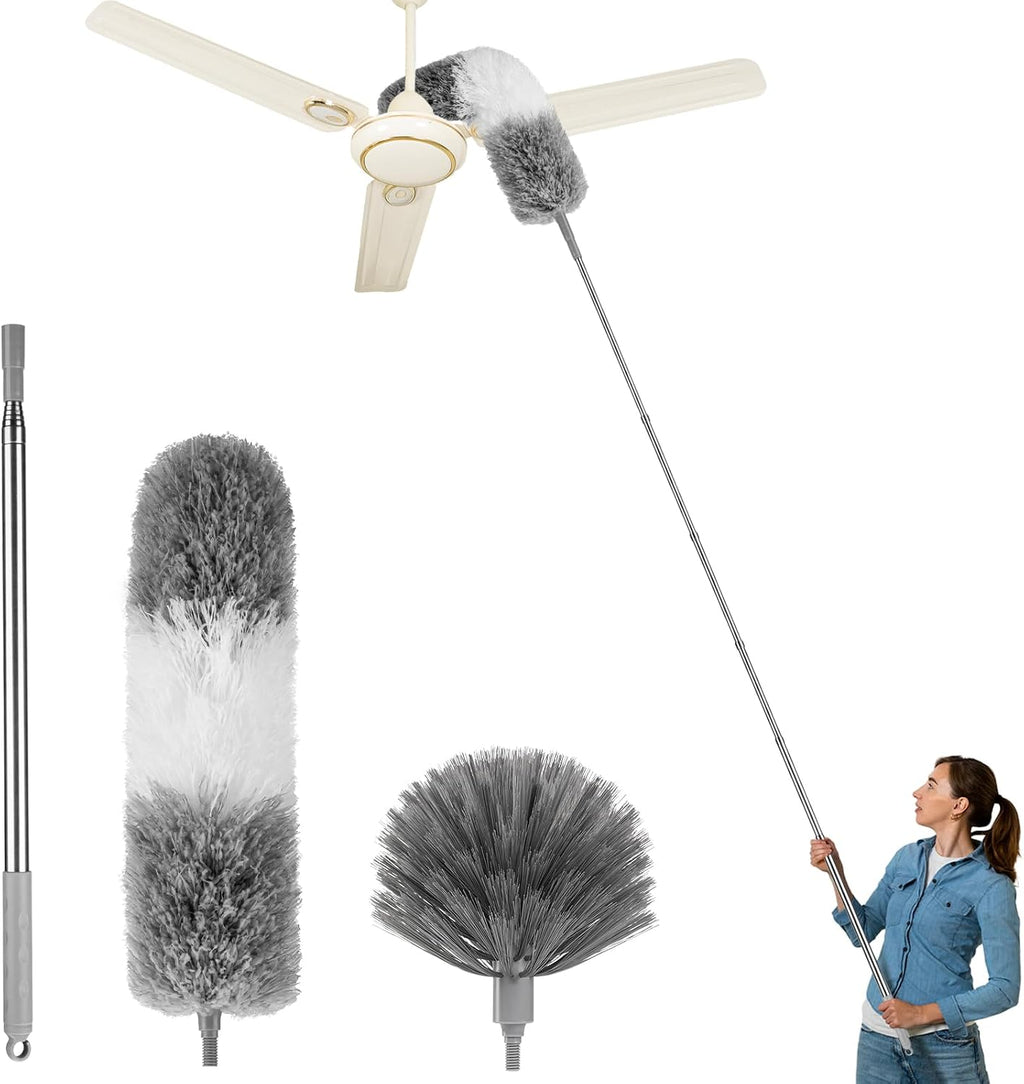 Dusters for Cleaning,Cobweb Duster Feather Duster with Extension Pole