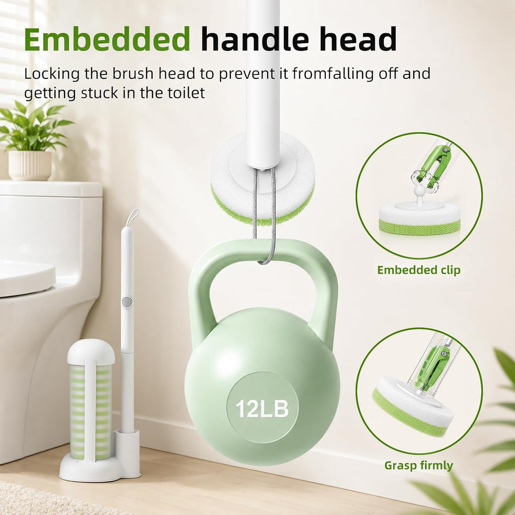 JUDRDO Disposable Toilet Brush Cleaning System (1 Brush+36 Green Refills)