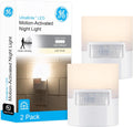GE Plug in Night Light with Motion Sensor, 40 Lumens, 2 Pack
