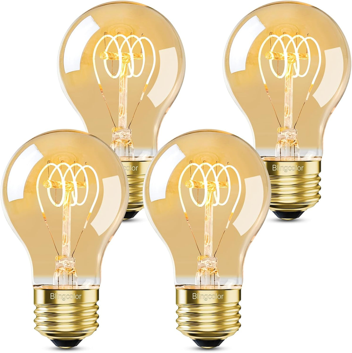 Dimmable E26 4W LED A19 Vintage Edison Decorative Light Bulbs 40 Watt 2500K