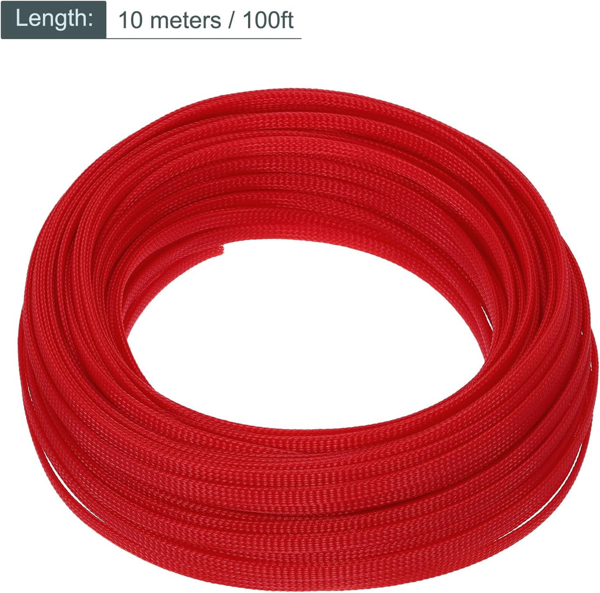 uxcell Expandable Sleeving, 1/4-inch 100ft Cable Sleeve, Red