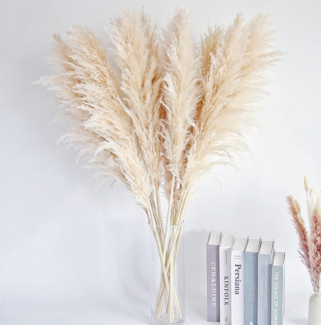 40" inch 10 Stems Natural Pampas Grass Decor Tall, pompas Grass, Tall Pampas Grass for Wedding, Party, Farmhouse, Boho Home Decor