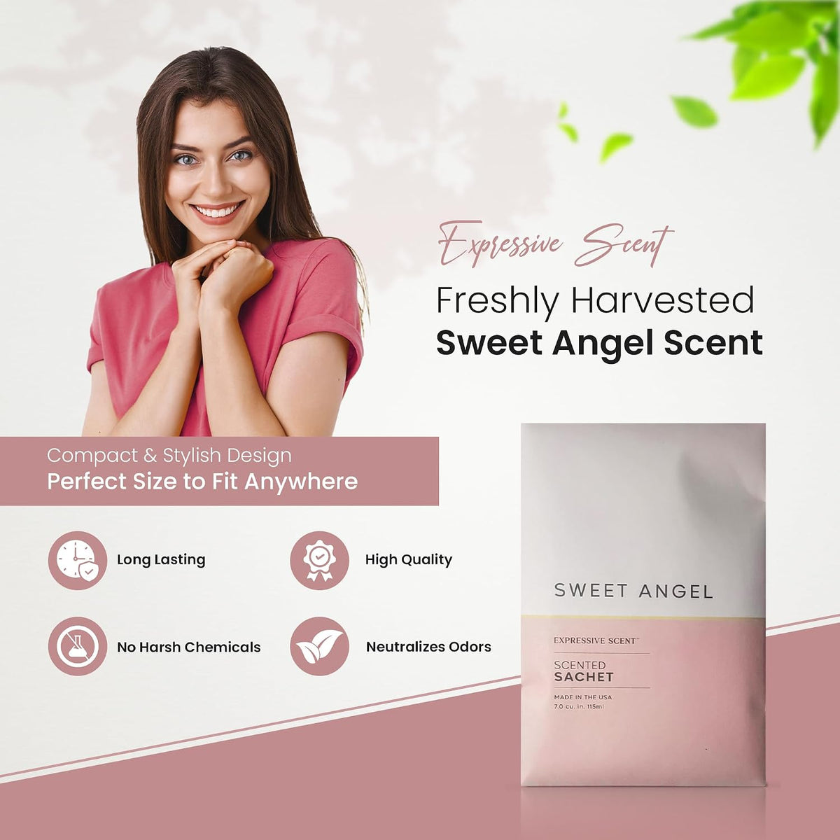 Expressive Scent 6 Pack Sachet (Sweet Angel) Long Lasting Home Fragrance for Drawers Dressers Closets Cars Kitchen