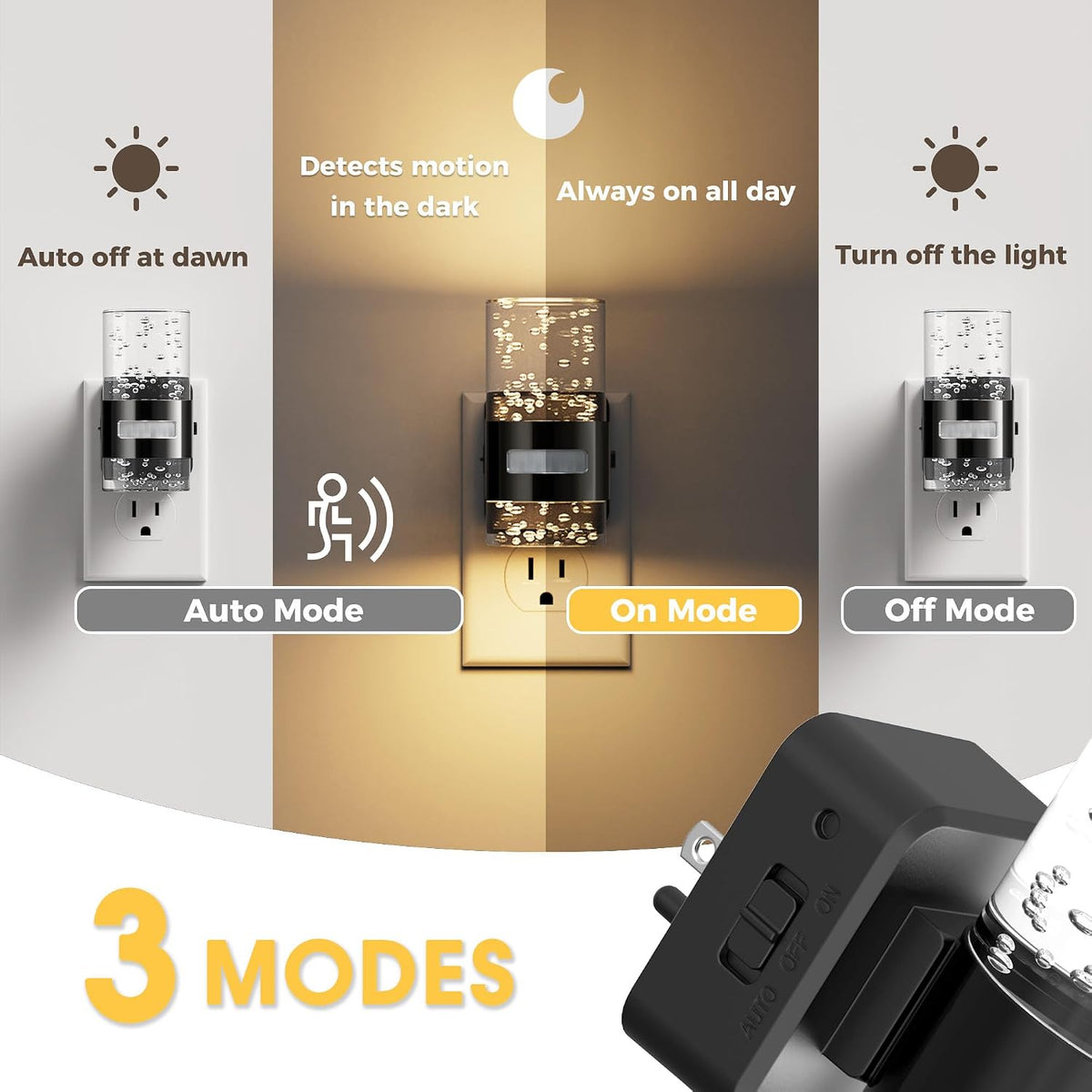 L LOHAS LED Motion Sensor Night Light,Dimmable Night Lights Plug into Wall