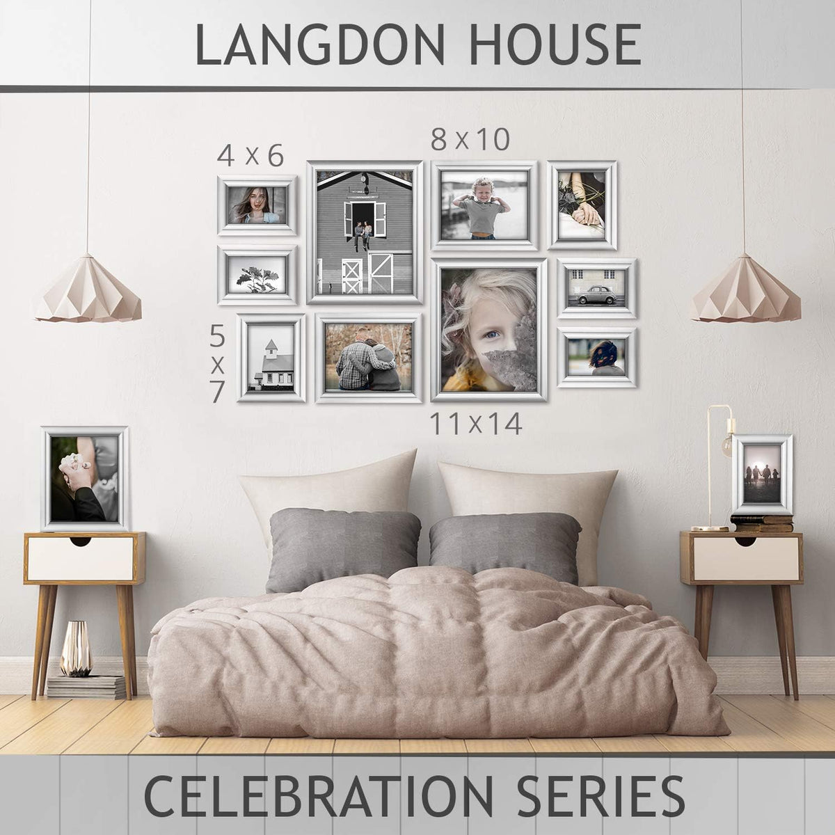 Langdon House 8x10 Picture Frames - Silver, 3 Pack - Celebration Collection